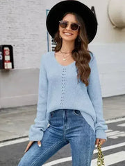 V-Neck Rib-Knit Top - Comfort Women's Shirt | Femstylo - Femstylo