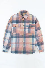 Pink & Grey Button Up Plaid Flannel Shacket – Femstylo