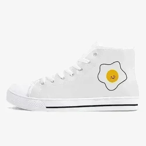 Jacki Easlick Lux Egg Classic High-Top Canvas Sneakers - White/Black - Femstylo