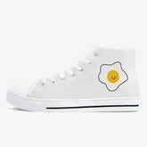 Jacki Easlick Lux Egg Classic High-Top Canvas Sneakers - White/Black - Femstylo