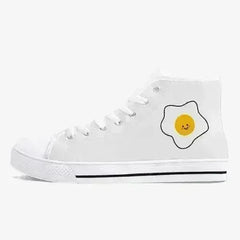 Jacki Easlick Lux Egg Classic High-Top Canvas Sneakers - White/Black - Femstylo
