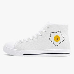 Jacki Easlick Lux Egg Classic High-Top Canvas Sneakers - White/Black - Femstylo