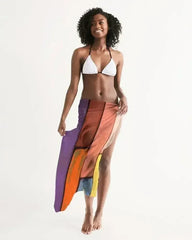 Sheer Sarong Swimsuit Cover Up Wrap / Block Multicolor - Femstylo