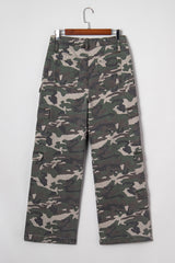 Green Camo Multi Pocket Cargo Wide Leg Jeans