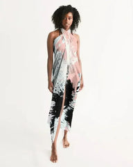 Sheer Swimsuit Cover Up Abstract Print Pastels - Femstylo