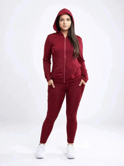 Athletic Fitted Zip-Up Hoodie Jacket with Pockets - Femstylo