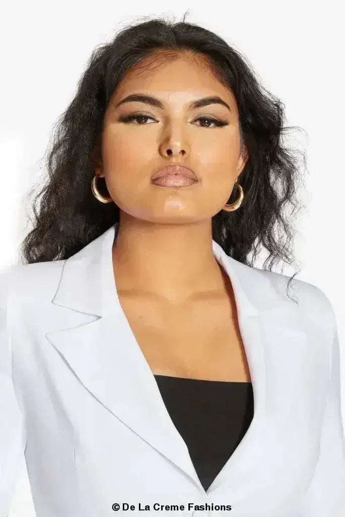 De La Creme Womens Collared Formal Longline Blazer - Femstylo