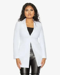 De La Creme Womens Collared Formal Longline Blazer - Femstylo
