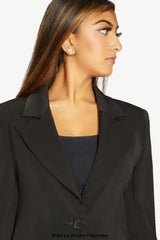 De La Creme Womens Collared Formal Longline Blazer - Femstylo