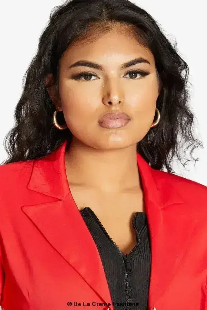 De La Creme Womens Collared Formal Longline Blazer - Femstylo