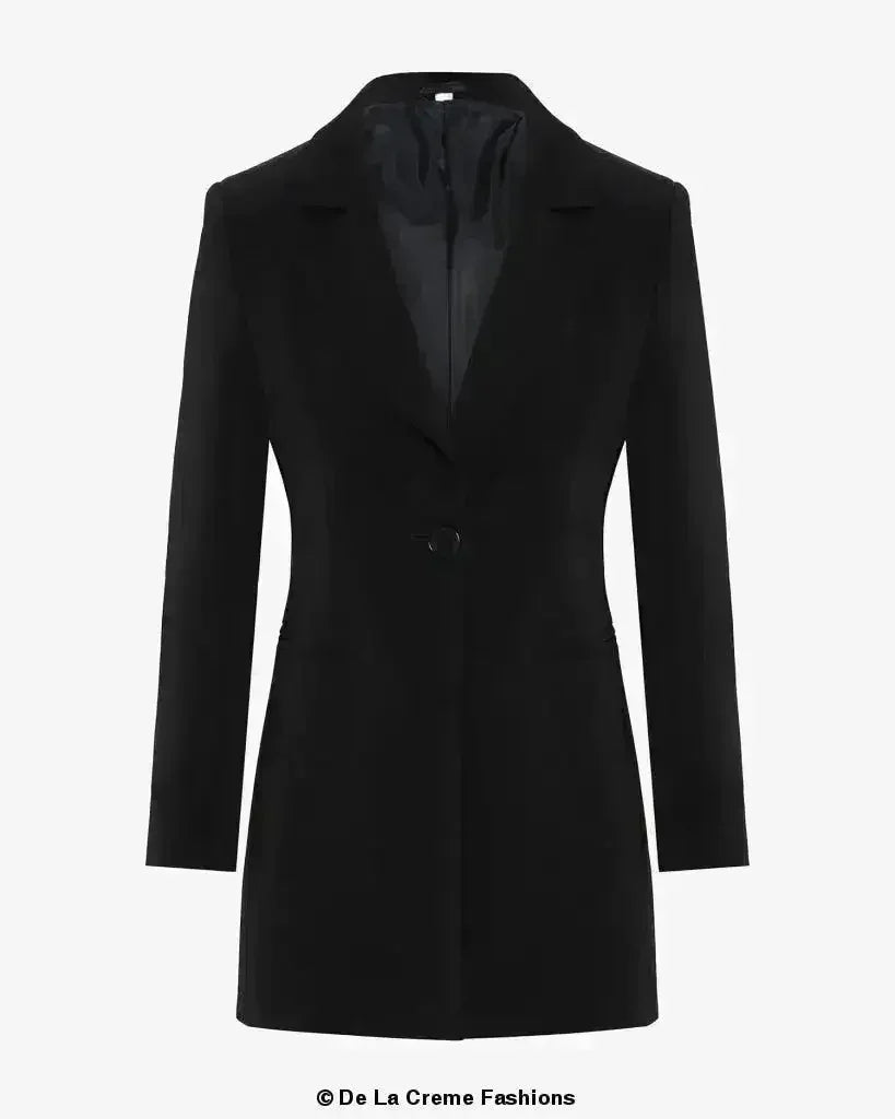 De La Creme Womens Collared Formal Longline Blazer - Femstylo