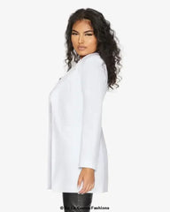De La Creme Womens Collared Formal Longline Blazer - Femstylo