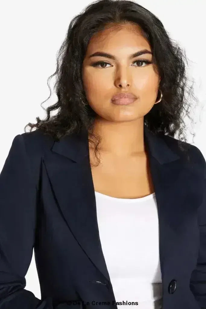 De La Creme Womens Collared Formal Longline Blazer - Femstylo