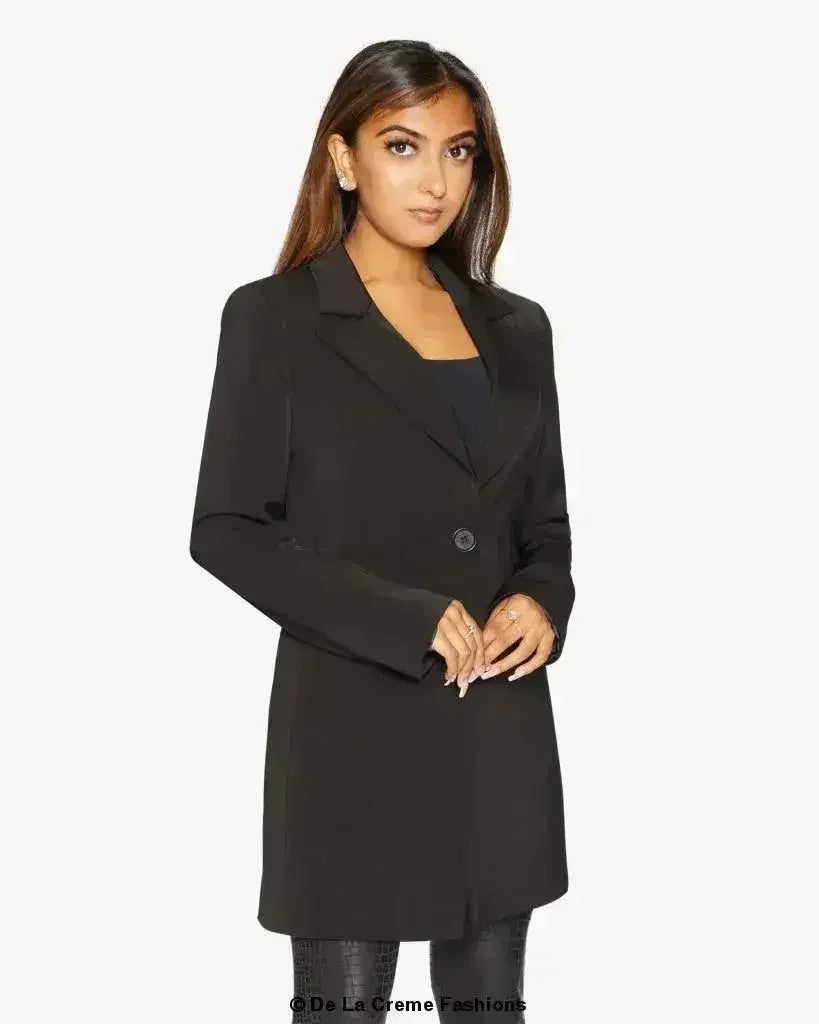 De La Creme Womens Collared Formal Longline Blazer - Femstylo