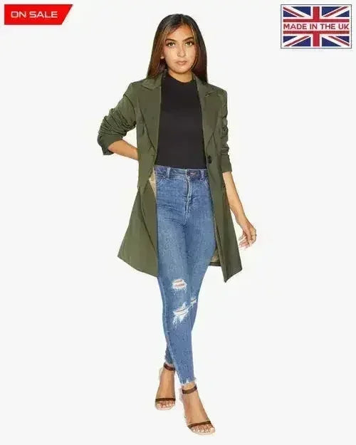 De La Creme Womens Collared Formal Longline Blazer - Femstylo