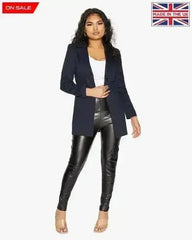 De La Creme Womens Collared Formal Longline Blazer - Femstylo