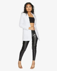 De La Creme Womens Collared Formal Longline Blazer - Femstylo