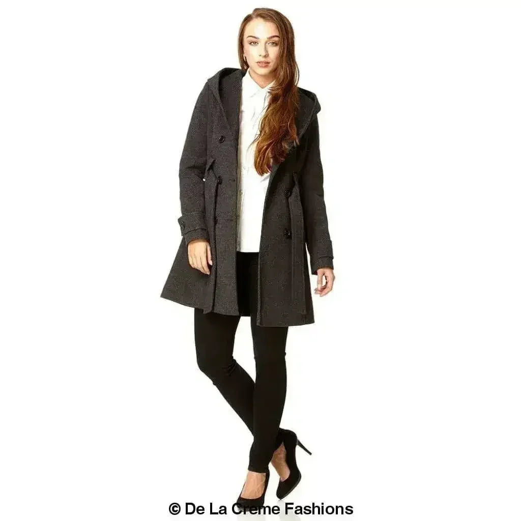 Slim Fit Shawl Hooded Coat (1325) - Femstylo