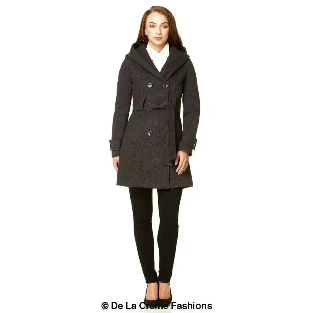 Slim Fit Shawl Hooded Coat (1325) - Femstylo