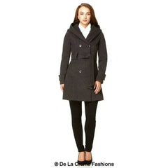 Slim Fit Shawl Hooded Coat (1325) - Femstylo