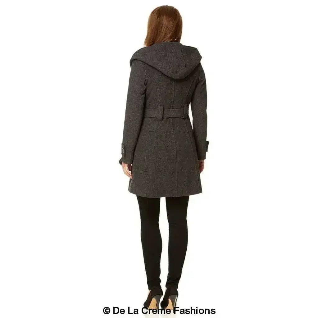 Slim Fit Shawl Hooded Coat (1325) - Femstylo