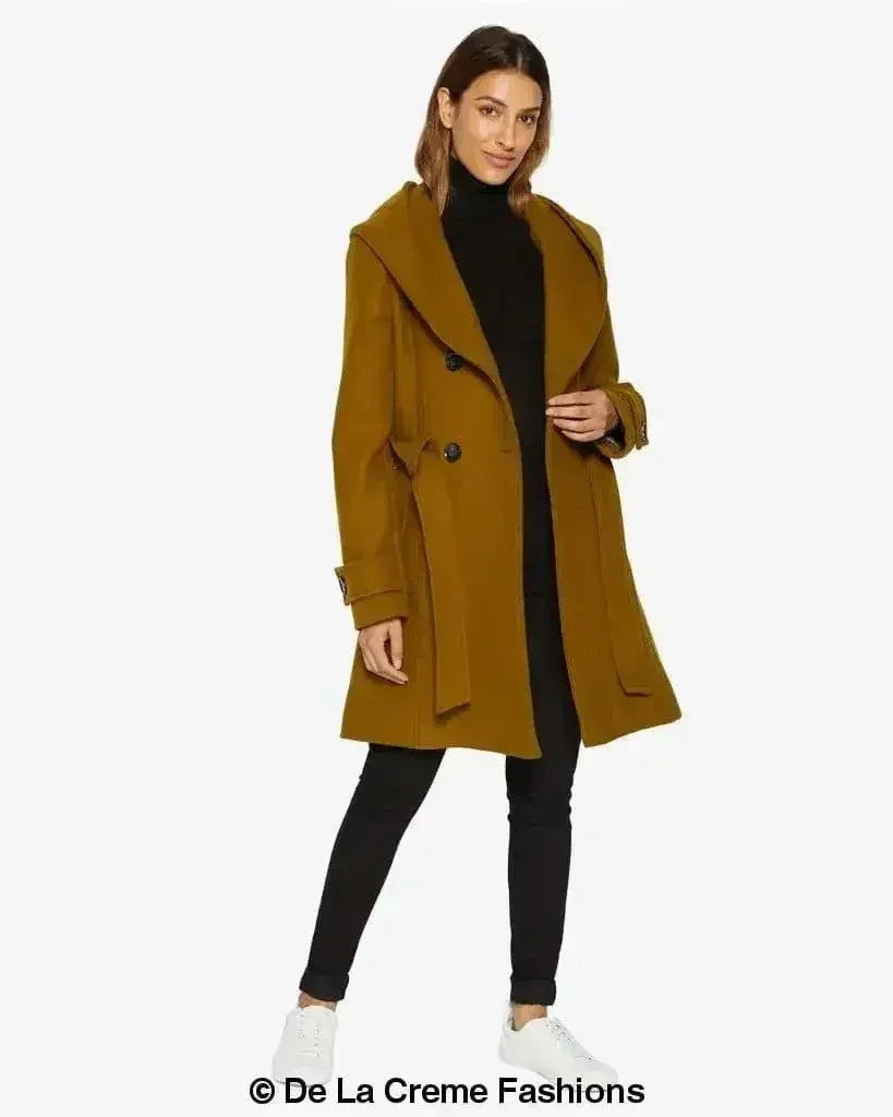 Slim Fit Shawl Hooded Coat (1325) - Femstylo