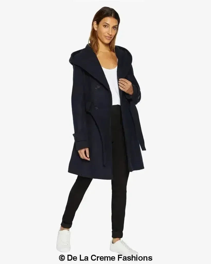 Slim Fit Shawl Hooded Coat (1325) - Femstylo