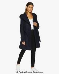 Slim Fit Shawl Hooded Coat (1325) - Femstylo