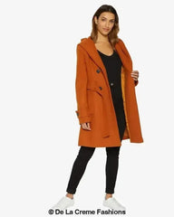 Slim Fit Shawl Hooded Coat (1325) - Femstylo