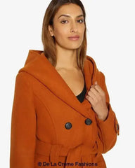 Slim Fit Shawl Hooded Coat (1325) - Femstylo