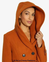 Slim Fit Shawl Hooded Coat (1325) - Femstylo
