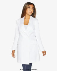 De la Creme Longline Double Breasted Blazer - UK Made | Femstylo - Femstylo