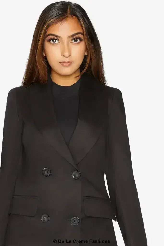 De la Creme Longline Double Breasted Blazer - UK Made | Femstylo - Femstylo