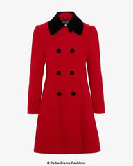 Velvet Trim Skater Coat - Royal Inspired | Femstylo - Femstylo