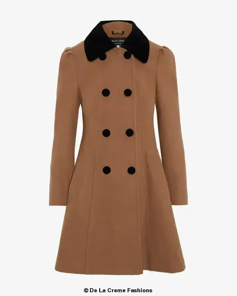 Velvet Trim Skater Coat - Royal Inspired | Femstylo - Femstylo