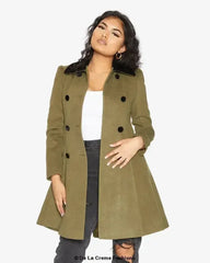 Velvet Trim Skater Coat - Royal Inspired | Femstylo - Femstylo