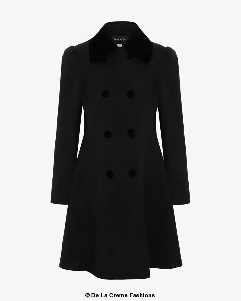 Velvet Trim Skater Coat - Royal Inspired | Femstylo - Femstylo