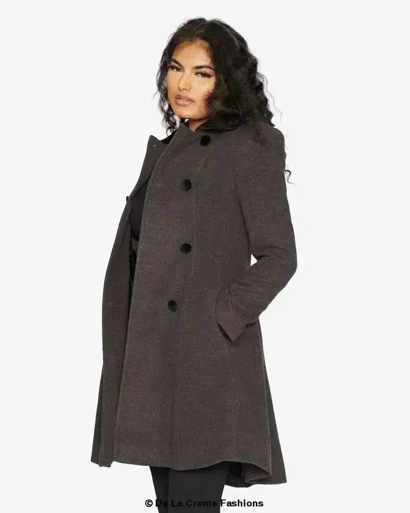 Velvet Trim Skater Coat - Royal Inspired | Femstylo - Femstylo
