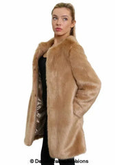 De La Creme Womens Faux Fur Classic Coat - Femstylo