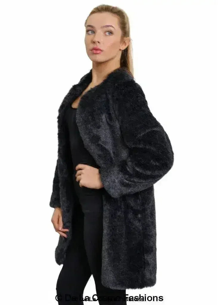 De La Creme Womens Faux Fur Classic Coat - Femstylo