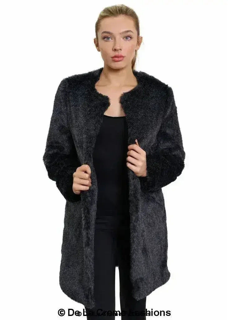 De La Creme Womens Faux Fur Classic Coat - Femstylo