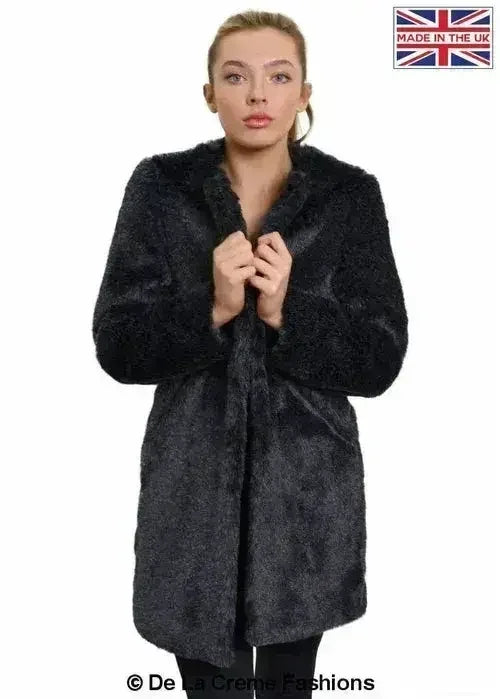 De La Creme Womens Faux Fur Classic Coat - Femstylo