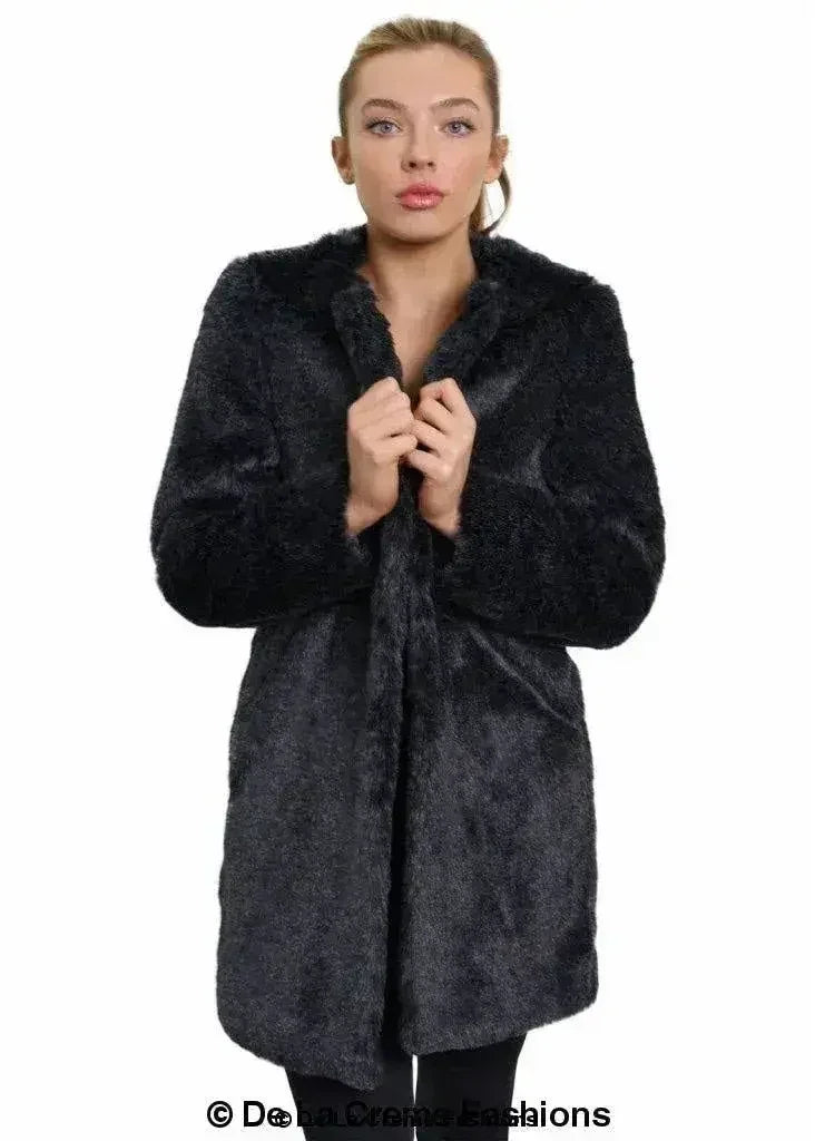 De La Creme Womens Faux Fur Classic Coat - Femstylo