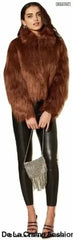 De La Creme Womens Faux Fur Cropped Aviator Bomber - Femstylo