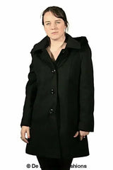 De La Creme - Women's Faux Fur Trim Hooded Coat - Femstylo