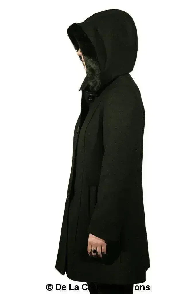 De La Creme - Women's Faux Fur Trim Hooded Coat - Femstylo