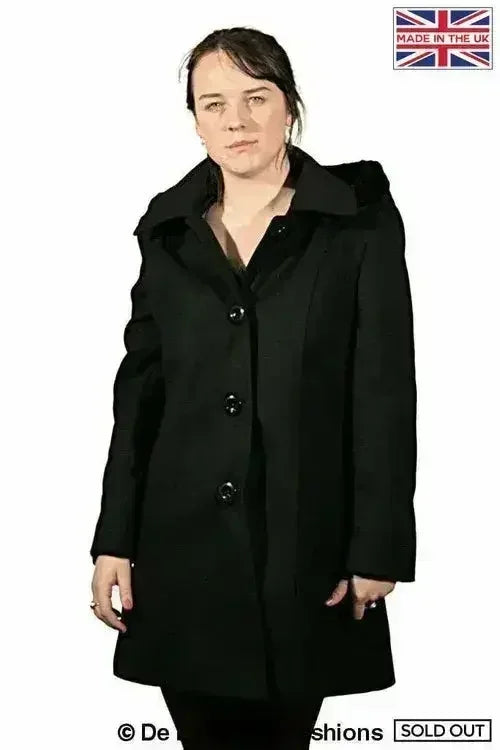 De La Creme - Women's Faux Fur Trim Hooded Coat - Femstylo