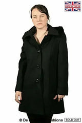 De La Creme - Women's Faux Fur Trim Hooded Coat - Femstylo