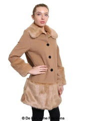 De La Creme - Womens Faux Fur Trim Wool Mix Coat - Femstylo