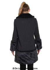 De La Creme - Womens Faux Fur Trim Wool Mix Coat - Femstylo